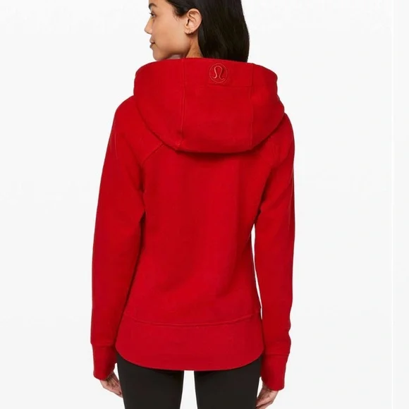 Lululemon Scuba Hoodie Sweater Light Cotton Fleece Womens Size 6 Red Zip Up Cozy - Picture 4 of 16